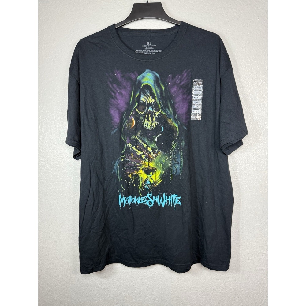 Black Motionless In white metal band T-Shirt Size XL Tee cosmic grim reaper